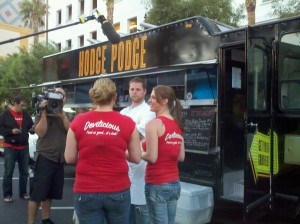 Chris Hodgson of Hodge Podge Truck with Devilicous Food Truck Team.