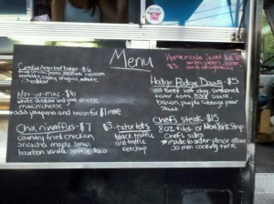 The menu at the Hodge Podge Food Truck